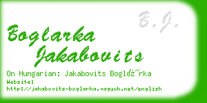 boglarka jakabovits business card